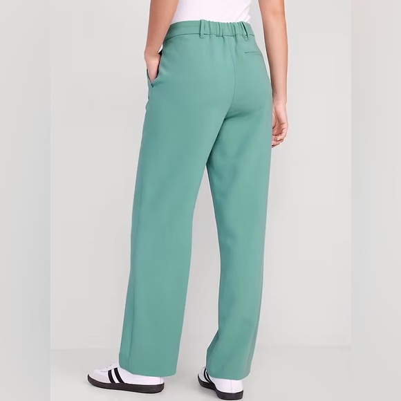 ❤️BOGO FREE NWT Old Navy Extra High Rise Wide Leg Green Pleated Pants - Picture 2 of 3